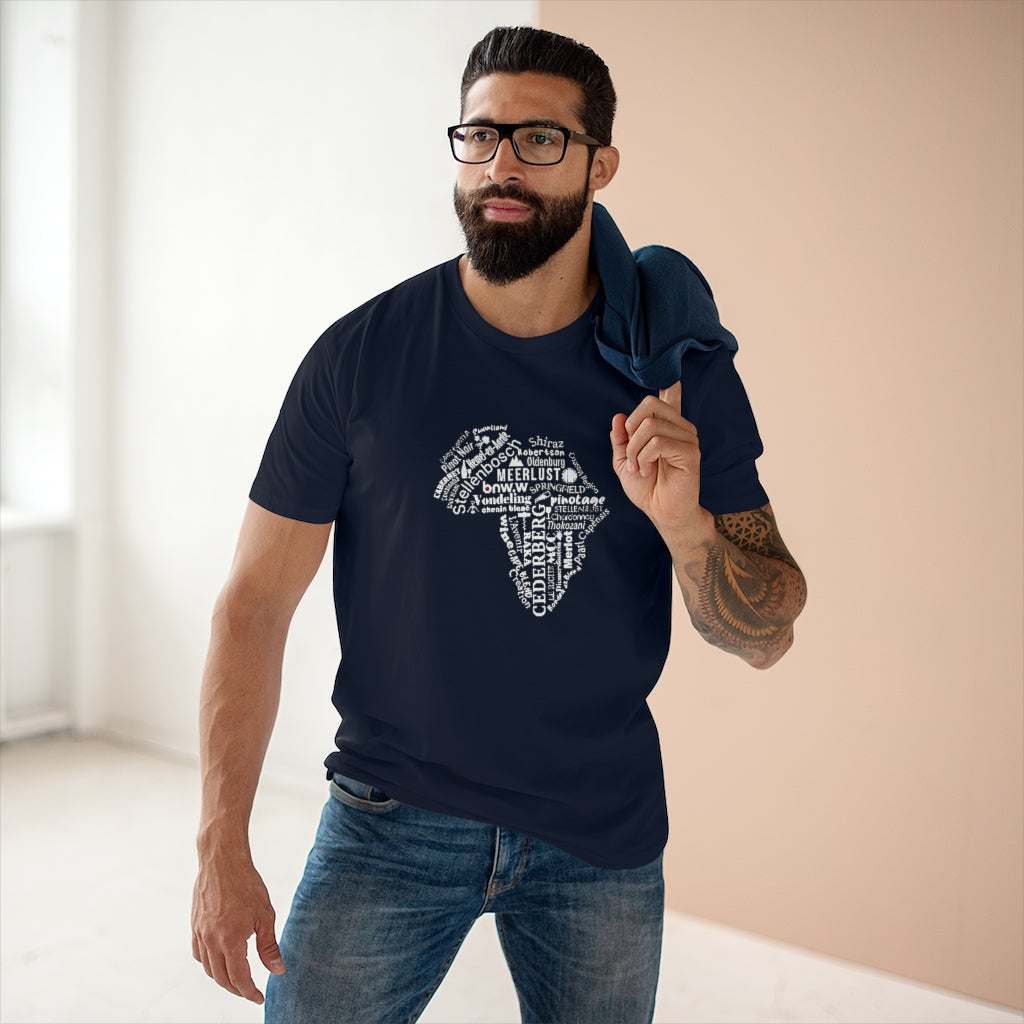 BNW.W Africa Men&#39;s Staple Tee - White Logo BraveNewWorld.Wine