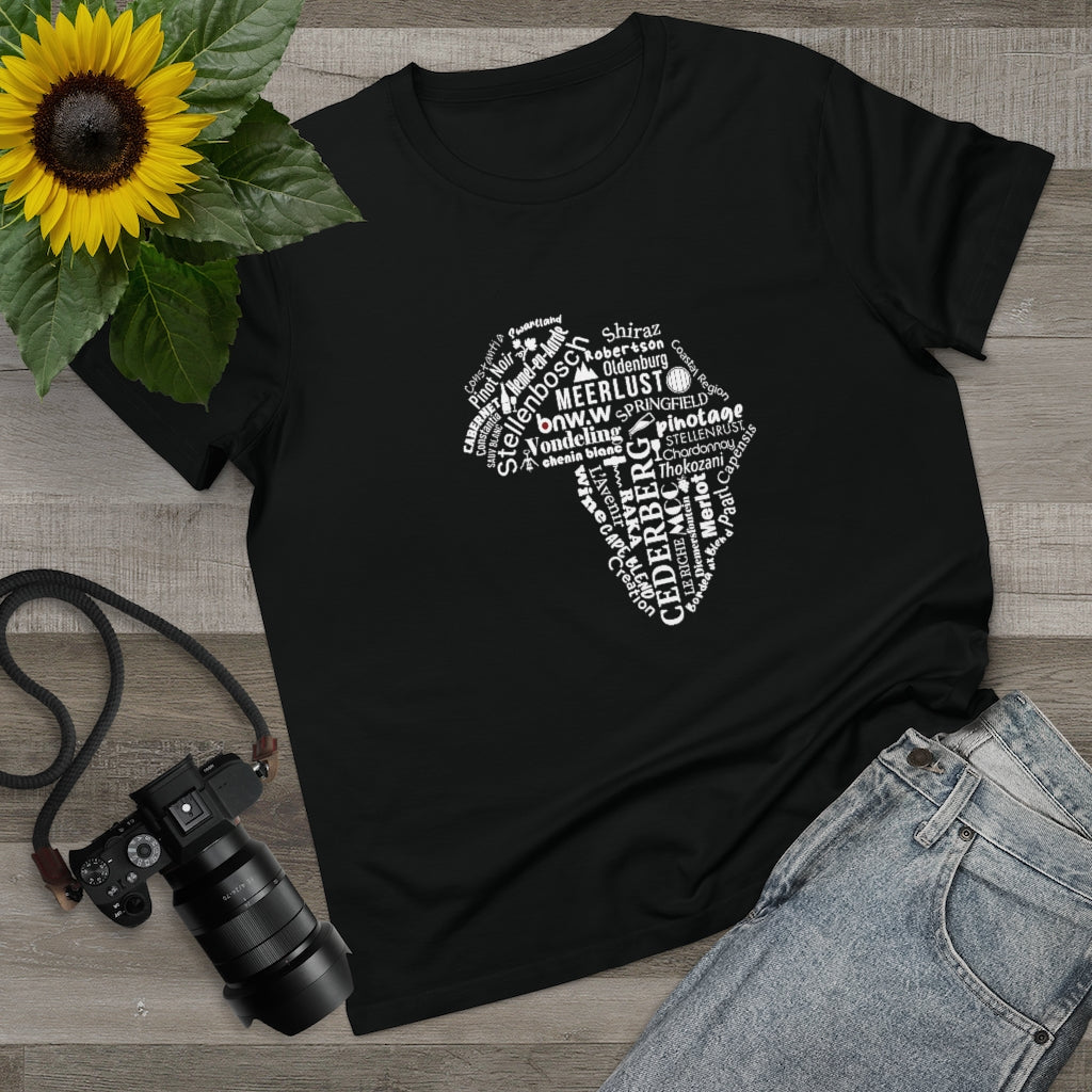 BNW.W Africa Women&#39;s Maple Tee - White Logo BraveNewWorld.Wine