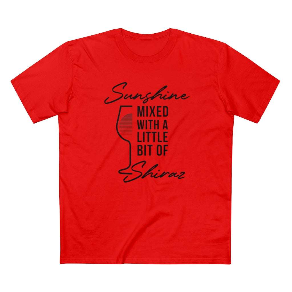 BNW.W Sunshine Shiraz Men&#39;s Staple Tee - Black Logo BraveNewWorld.Wine