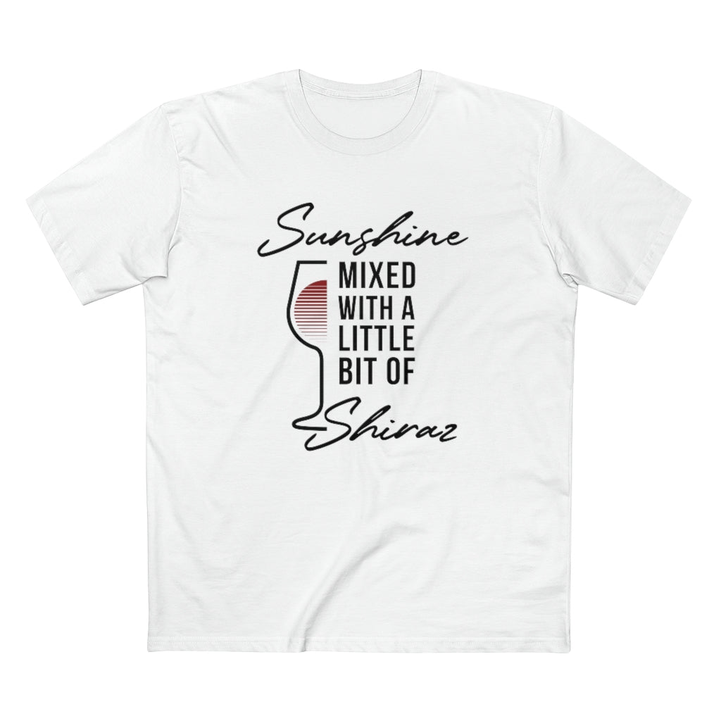 BNW.W Sunshine Shiraz Men&#39;s Staple Tee - Black Logo BraveNewWorld.Wine