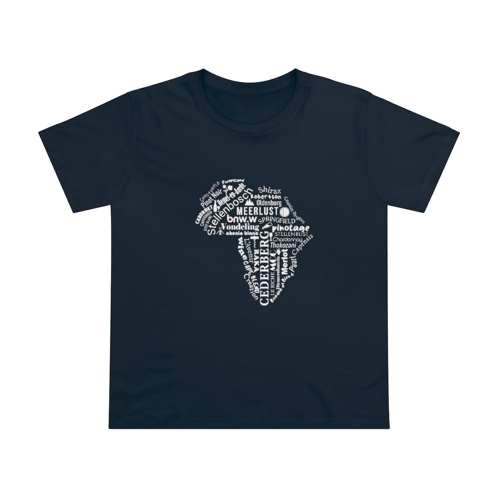 BNW.W Africa Women&#39;s Maple Tee - White Logo BraveNewWorld.Wine