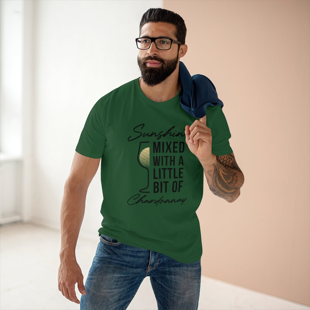 BNW.W Sunshine Chardonnay Men&#39;s Staple Tee - Black Logo BraveNewWorld.Wine