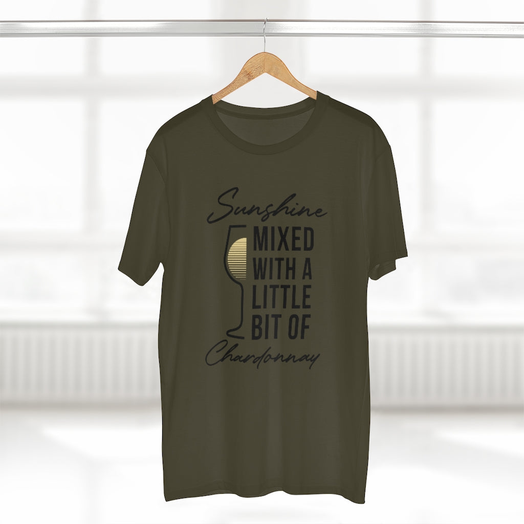 BNW.W Sunshine Chardonnay Men&#39;s Staple Tee - Black Logo BraveNewWorld.Wine