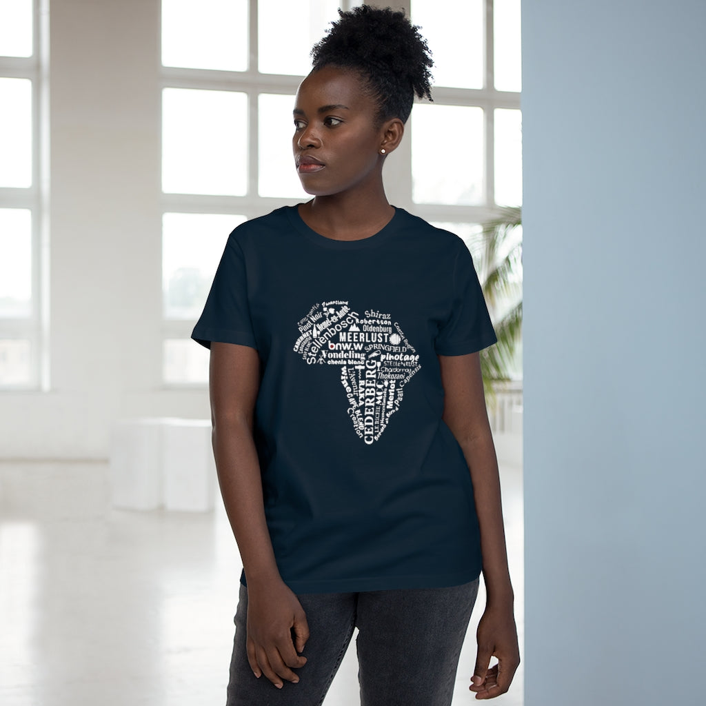 BNW.W Africa Women&#39;s Maple Tee - White Logo BraveNewWorld.Wine