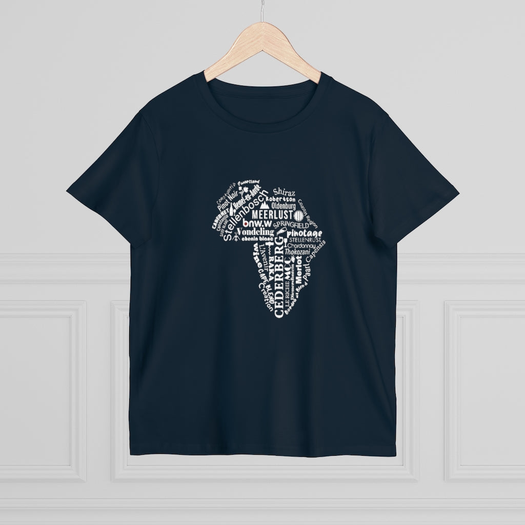 BNW.W Africa Women&#39;s Maple Tee - White Logo BraveNewWorld.Wine