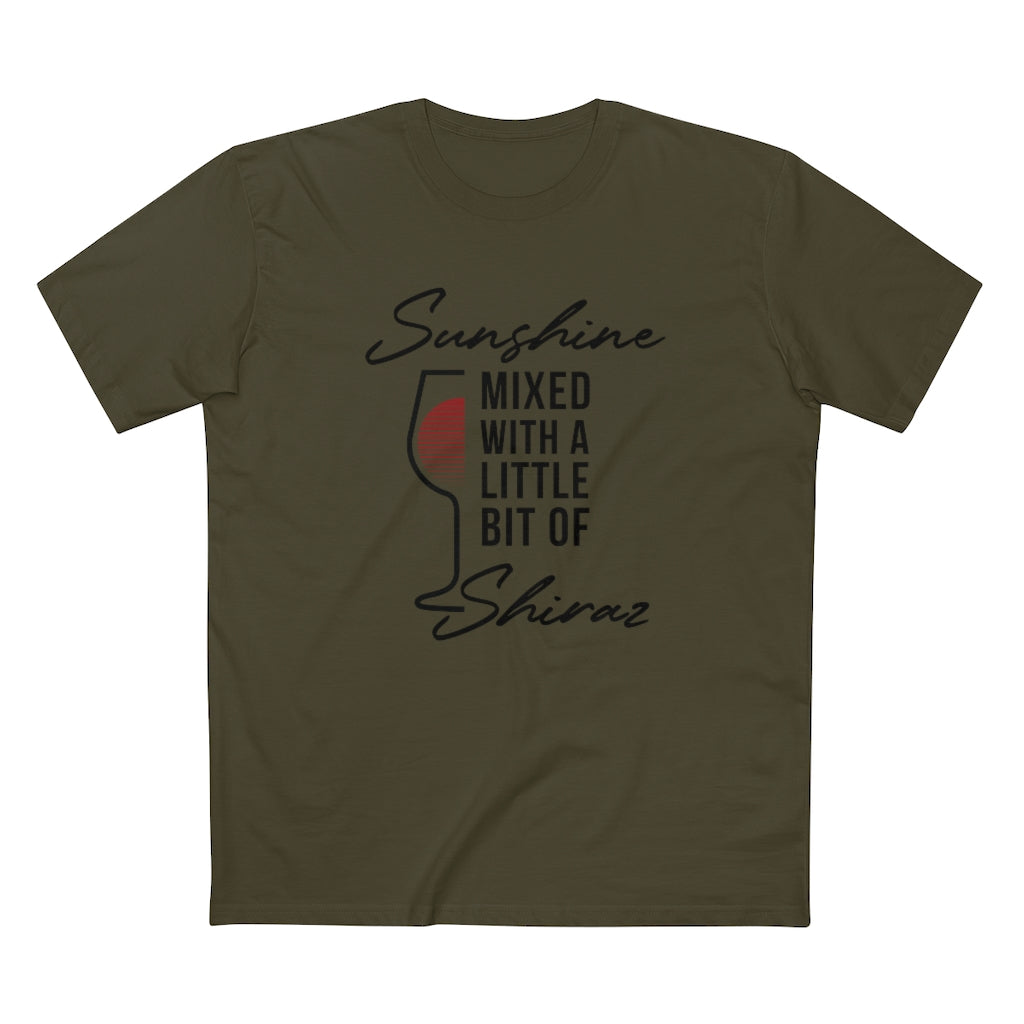 BNW.W Sunshine Shiraz Men&#39;s Staple Tee - Black Logo BraveNewWorld.Wine