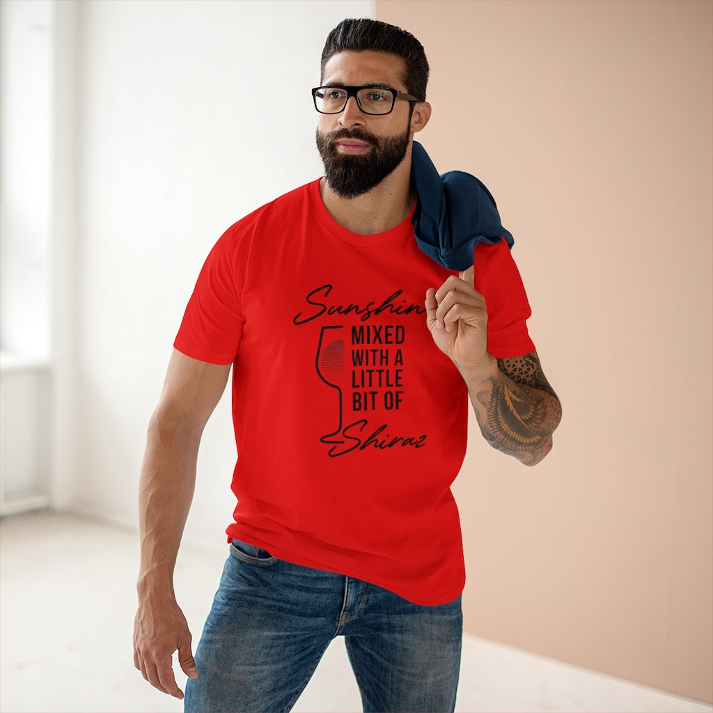 BNW.W Sunshine Shiraz Men&#39;s Staple Tee - Black Logo BraveNewWorld.Wine