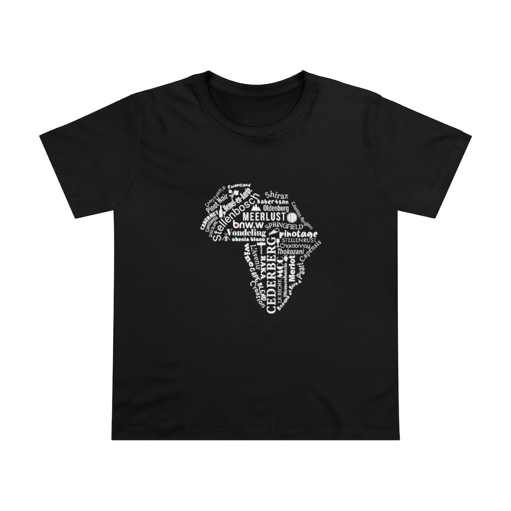 BNW.W Africa Women&#39;s Maple Tee - White Logo BraveNewWorld.Wine