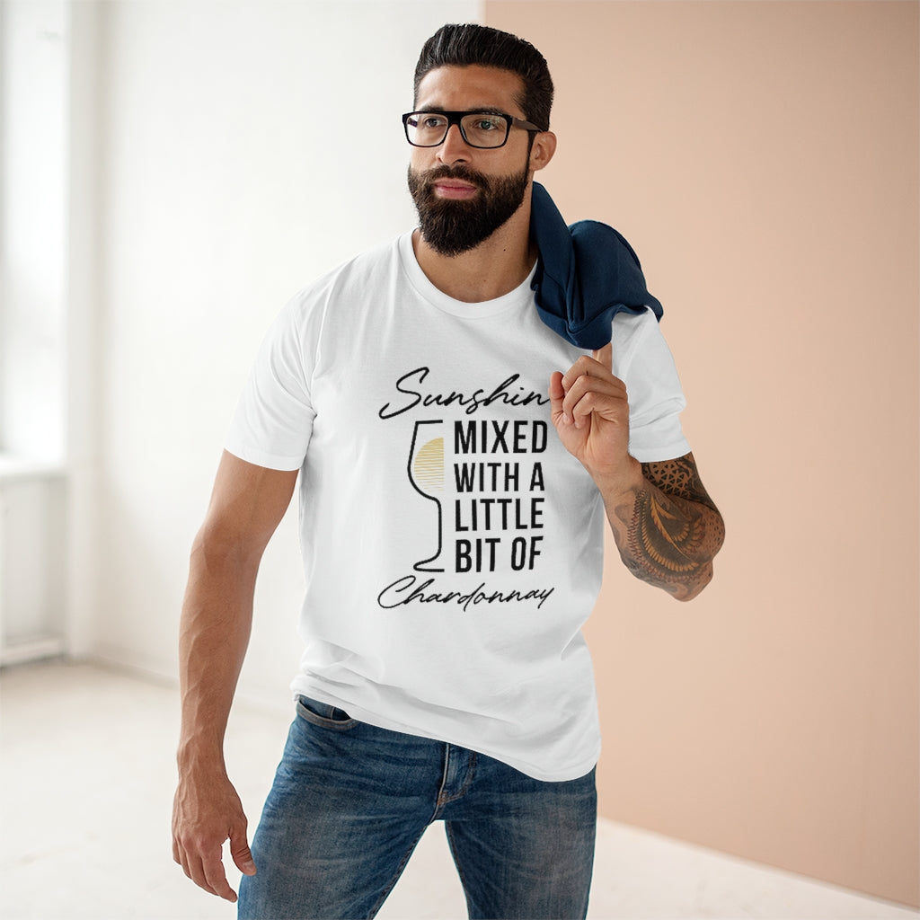 BNW.W Sunshine Chardonnay Men&#39;s Staple Tee - Black Logo BraveNewWorld.Wine