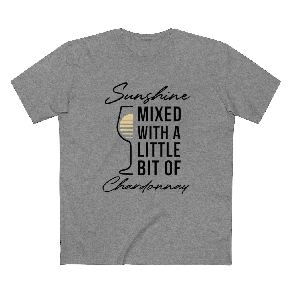 BNW.W Sunshine Chardonnay Men&#39;s Staple Tee - Black Logo BraveNewWorld.Wine